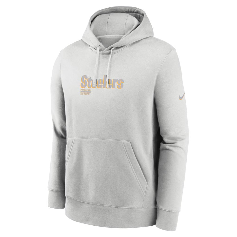 NFL Pittsburgh Steelers Nike HD Stack Club Pullover Hoodie - Gray