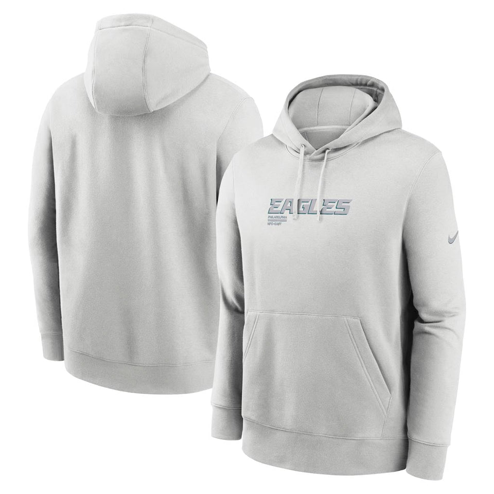 NFL Philadelphia Eagles Nike HD Stack Club Pullover Hoodie - Gray