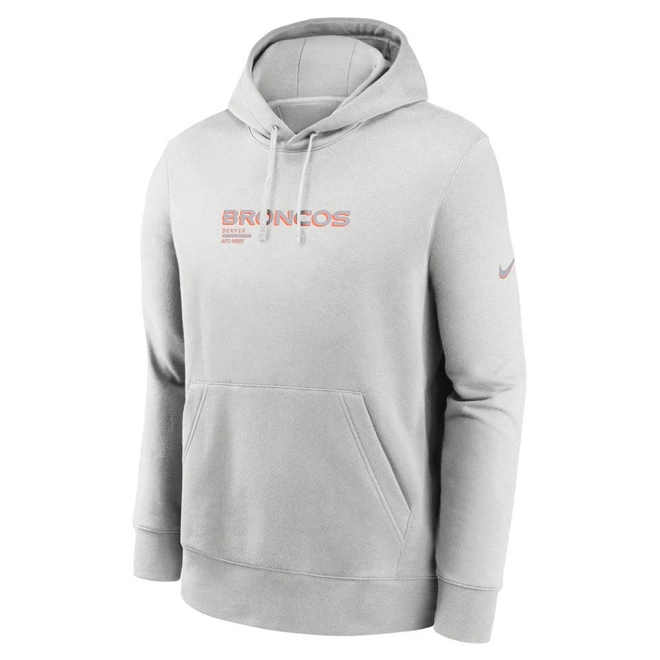 NFL Denver Broncos Nike HD Stack Club Pullover Hoodie - Gray
