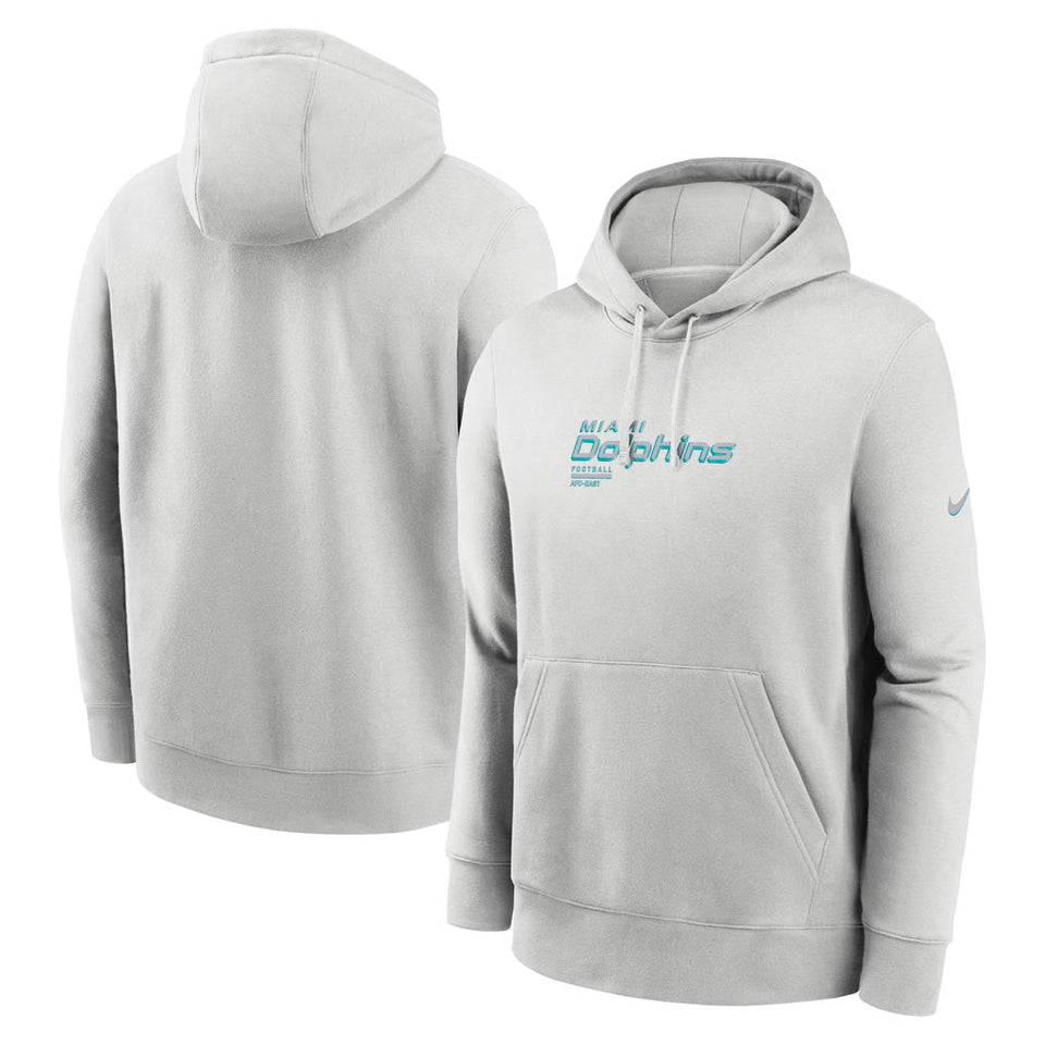 NFL Miami Dolphins Nike HD Stack Club Pullover Hoodie - Gray