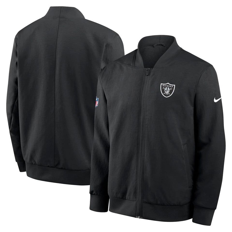 NFL Las Vegas Raiders Nike 2025 Sideline Bomber Jacket - Black