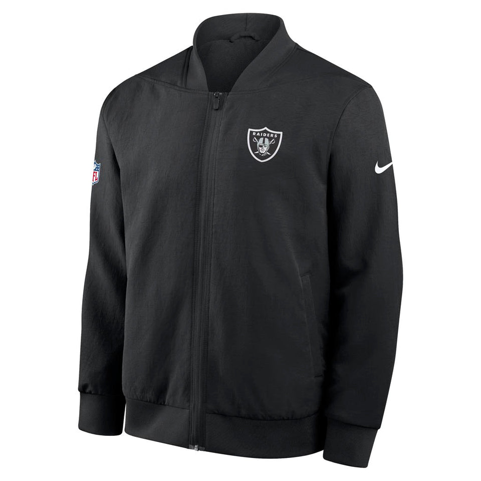 NFL Las Vegas Raiders Nike 2025 Sideline Bomber Jacket - Black