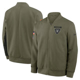 NFL Las Vegas Raiders Nike 2025 Salute to Service Bomber Jacket - Green