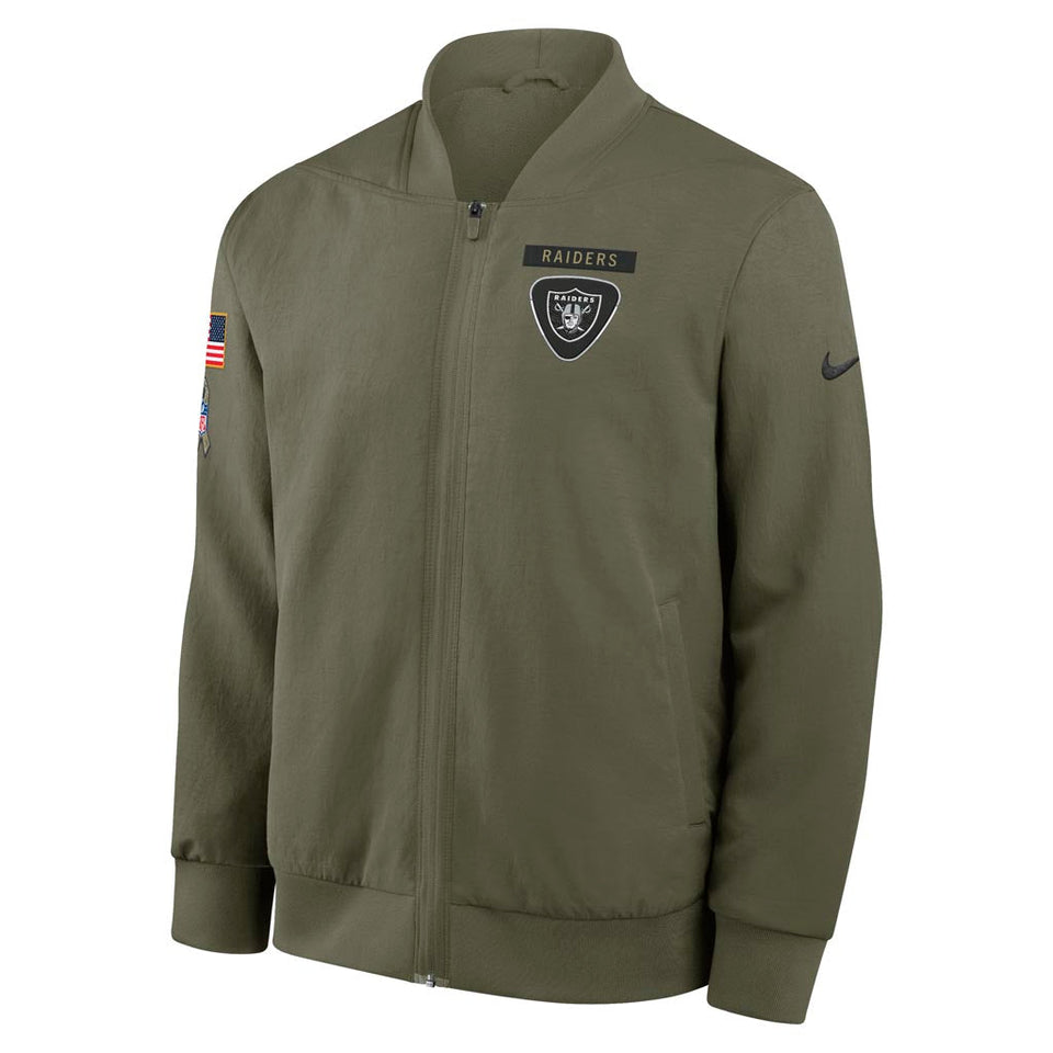 NFL Las Vegas Raiders Nike 2025 Salute to Service Bomber Jacket - Green