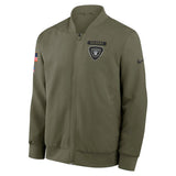 NFL Las Vegas Raiders Nike 2025 Salute to Service Bomber Jacket - Green