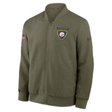 NFL Pittsburgh Steelers Nike 2025 Salute to Service Bomber Jacket - Green