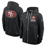 NFL San Francisco 49ers Nike 2025 Sideline Full Zip Hoodie - Black