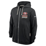 NFL San Francisco 49ers Nike 2025 Sideline Full Zip Hoodie - Black