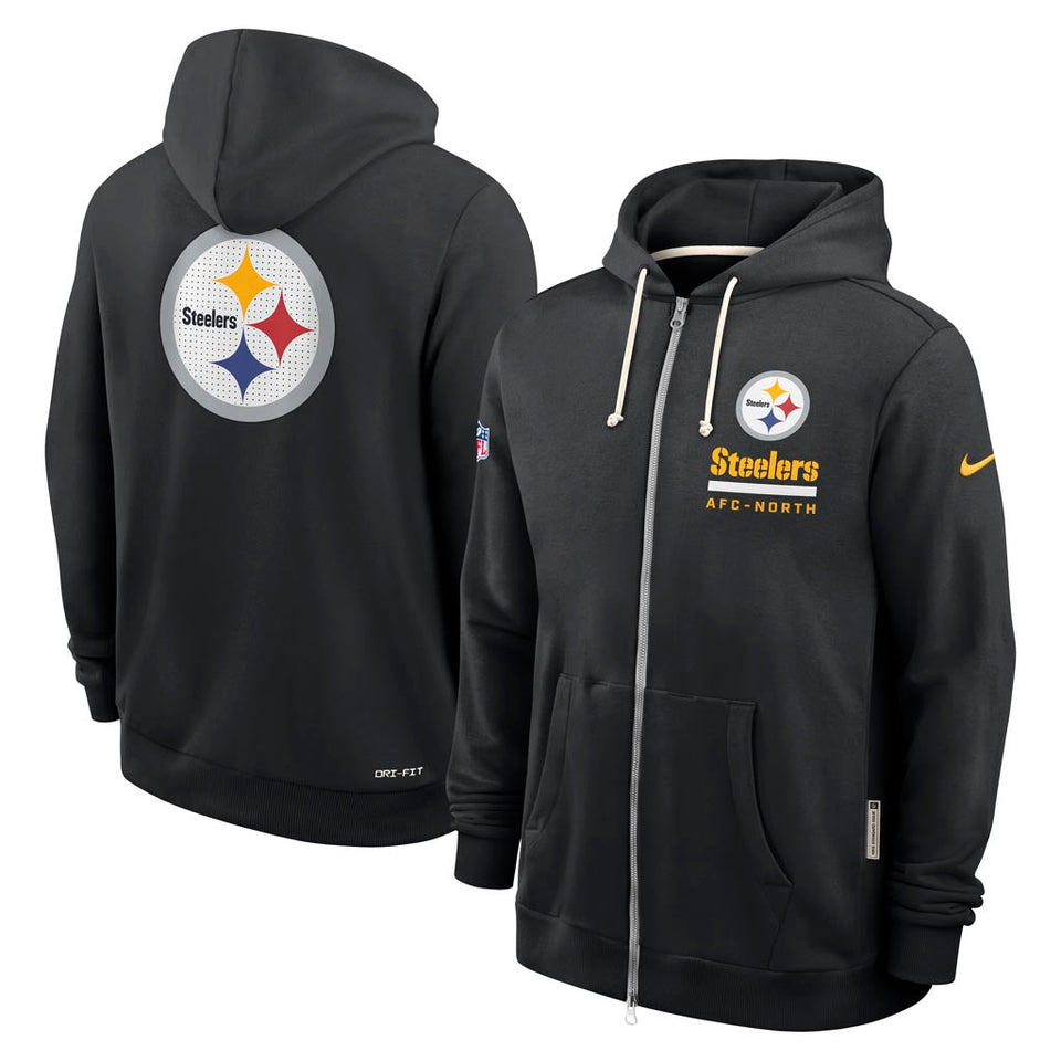 NFL Pittsburgh Steelers Nike 2025 Sideline Full Zip Hoodie - Black