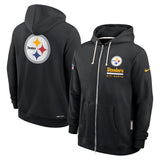 NFL Pittsburgh Steelers Nike 2025 Sideline Full Zip Hoodie - Black