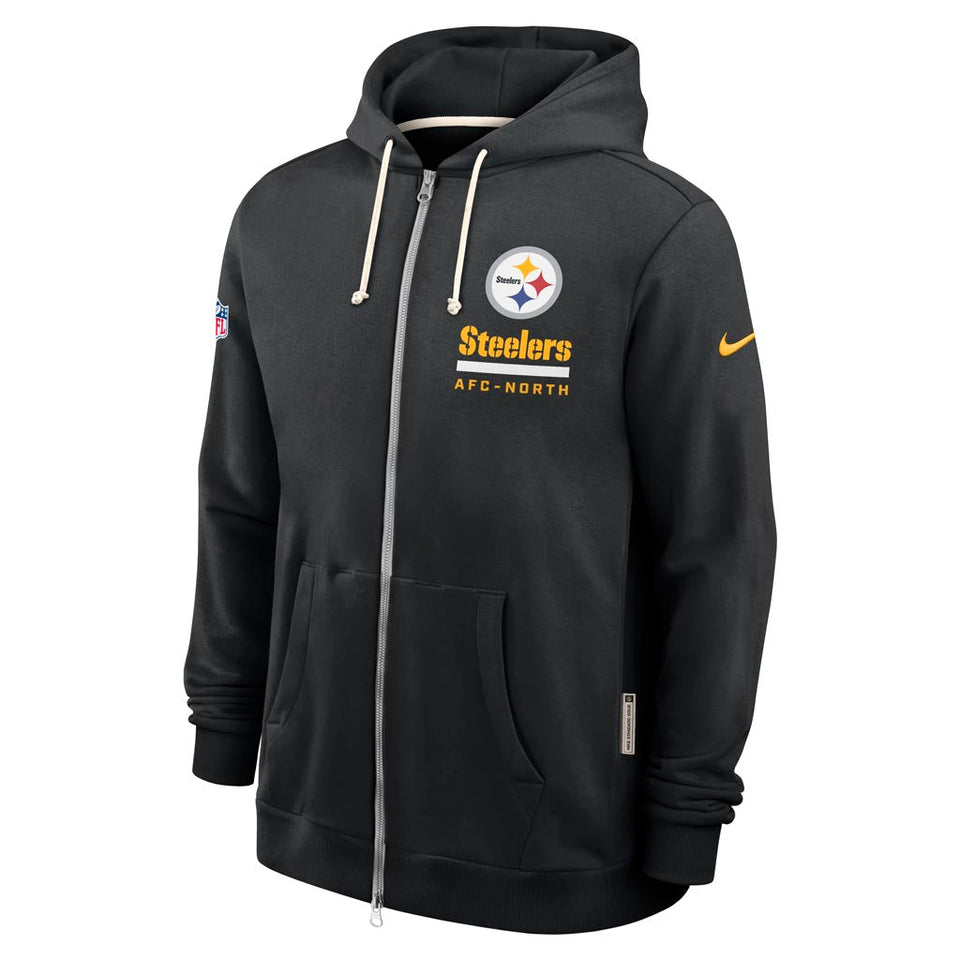 NFL Pittsburgh Steelers Nike 2025 Sideline Full Zip Hoodie - Black