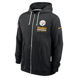 NFL Pittsburgh Steelers Nike 2025 Sideline Full Zip Hoodie - Black