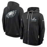 NFL Philadelphia Eagles Nike 2025 Sideline Full Zip Hoodie - Black