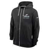 NFL Philadelphia Eagles Nike 2025 Sideline Full Zip Hoodie - Black