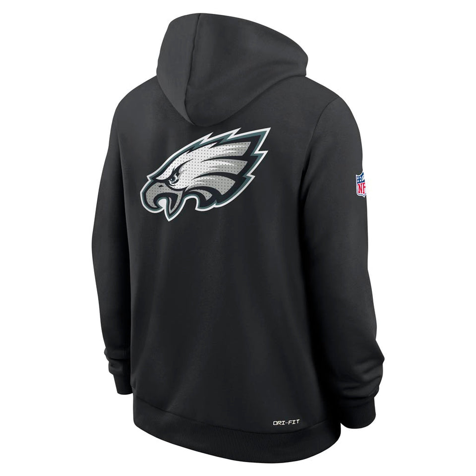 NFL Philadelphia Eagles Nike 2025 Sideline Full Zip Hoodie - Black