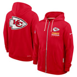 NFL Kansas City Chiefs Nike 2025 Sideline Full Zip Hoodie - Red