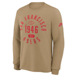 NFL San Francisco 49ers Nike Rewind Slub Long Sleeve T-Shirt - Tan