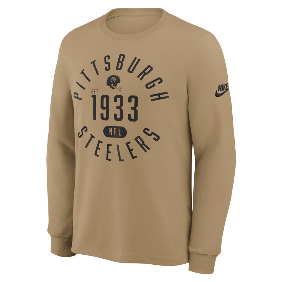 NFL Pittsburgh Steelers Nike Rewind Slub Long Sleeve T-Shirt - Tan