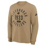 NFL Pittsburgh Steelers Nike Rewind Slub Long Sleeve T-Shirt - Tan
