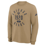 NFL Chicago Bears Nike Rewind Slub Long Sleeve T-Shirt - Tan