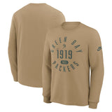 NFL Green Bay Packers Nike Rewind Slub Long Sleeve T-Shirt - Tan