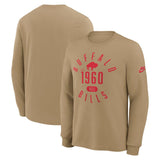 NFL Buffalo Bills Nike Rewind Slub Long Sleeve T-Shirt - Tan