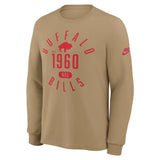 NFL Buffalo Bills Nike Rewind Slub Long Sleeve T-Shirt - Tan