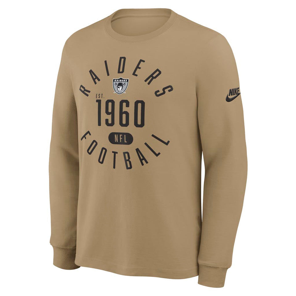 NFL Las Vegas Raiders Nike Rewind Slub Long Sleeve T-Shirt - Tan
