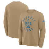 NFL Detroit Lions Nike Rewind Slub Long Sleeve T-Shirt - Tan