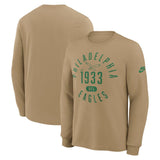 NFL Philadelphia Eagles Nike Rewind Slub Long Sleeve T-Shirt - Tan
