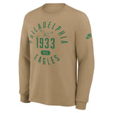 NFL Philadelphia Eagles Nike Rewind Slub Long Sleeve T-Shirt - Tan
