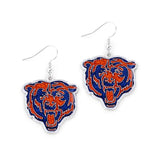 NFL Chicago Bears Aminco Glitter Dazzler Logo Earrings - Orange