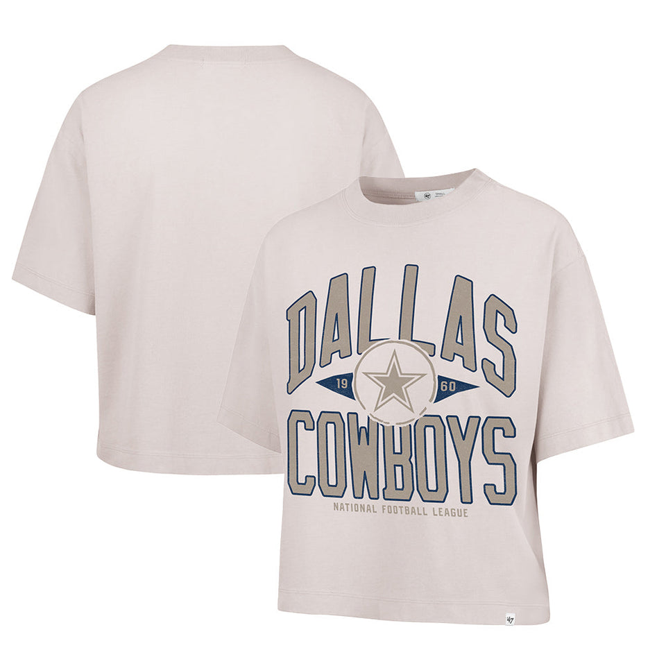 NFL Dallas Cowboys Women's '47 Windthrow Ravine Crop Top T-Shirt - Tan