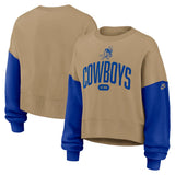 NFL Dallas Cowboys Women's Nike Rewind Oversized Crew Sweatshirt - Brown