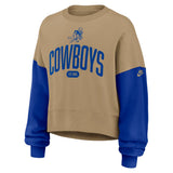NFL Dallas Cowboys Women's Nike Rewind Oversized Crew Sweatshirt - Brown