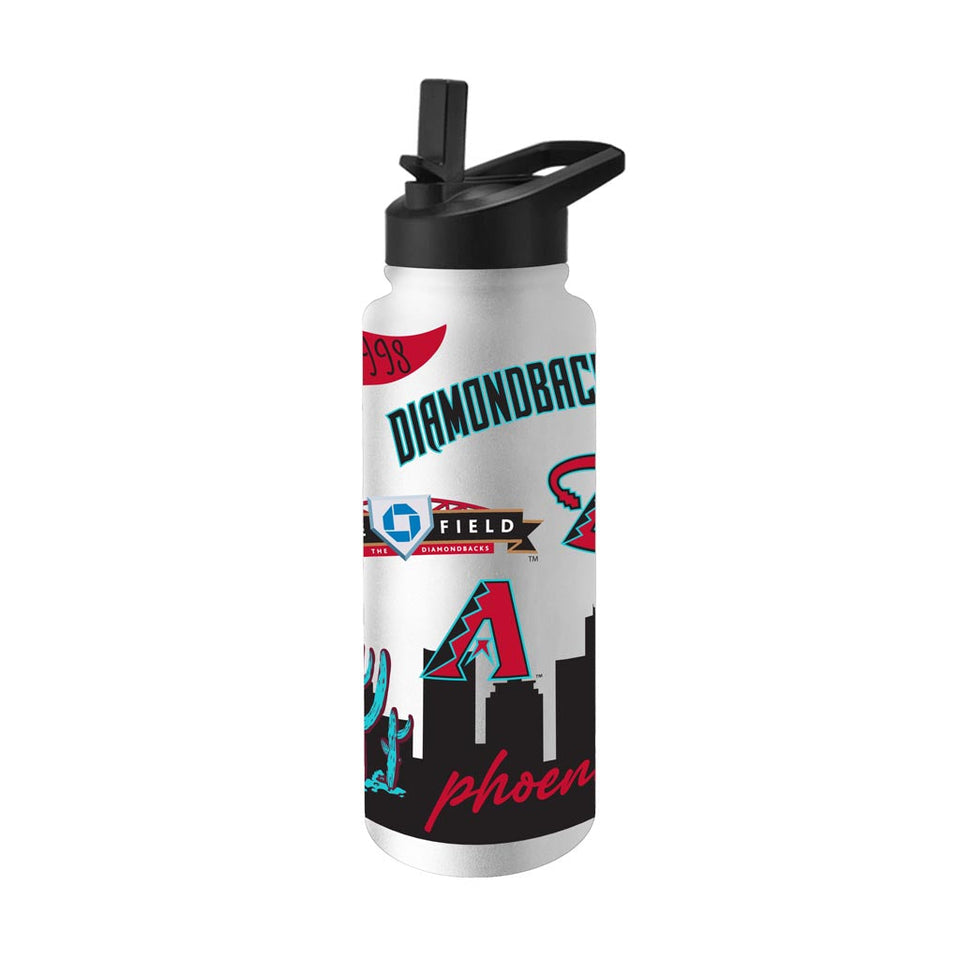 NFL Arizona Diamondbacks Logo Brands 34oz Native Quencher Bottle - White