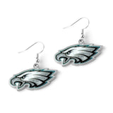 NFL Philadelphia Eagles Aminco Glitter Dazzler Logo Earrings - White
