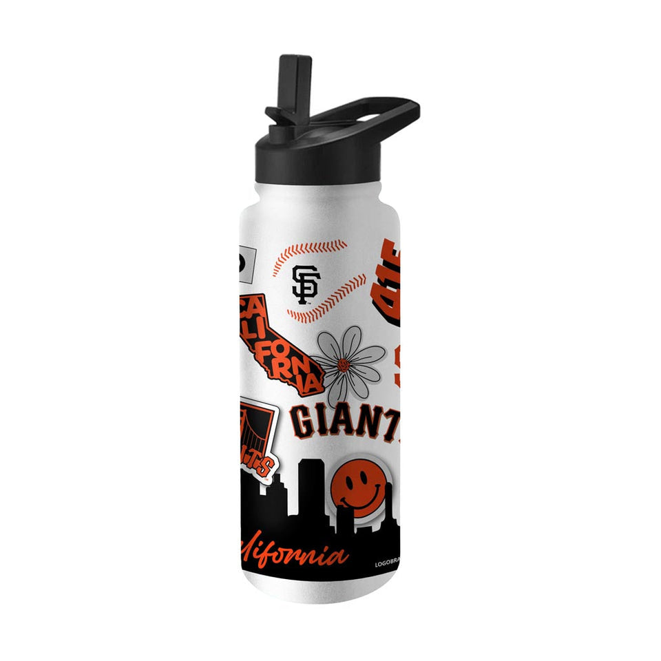 NFL San Francisco Giants Logo Brands 34oz Native Quencher Bottle - White