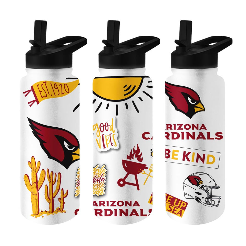 NFL Arizona Cardinals Logo Brands 34oz Native Quencher Bottle - White