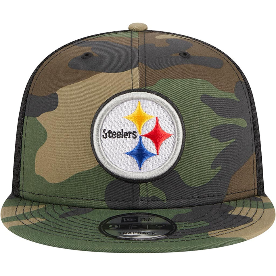 NFL Pittsburgh Steelers New Era Mesh Trucker 9FIFTY Snapback Hat - Camo