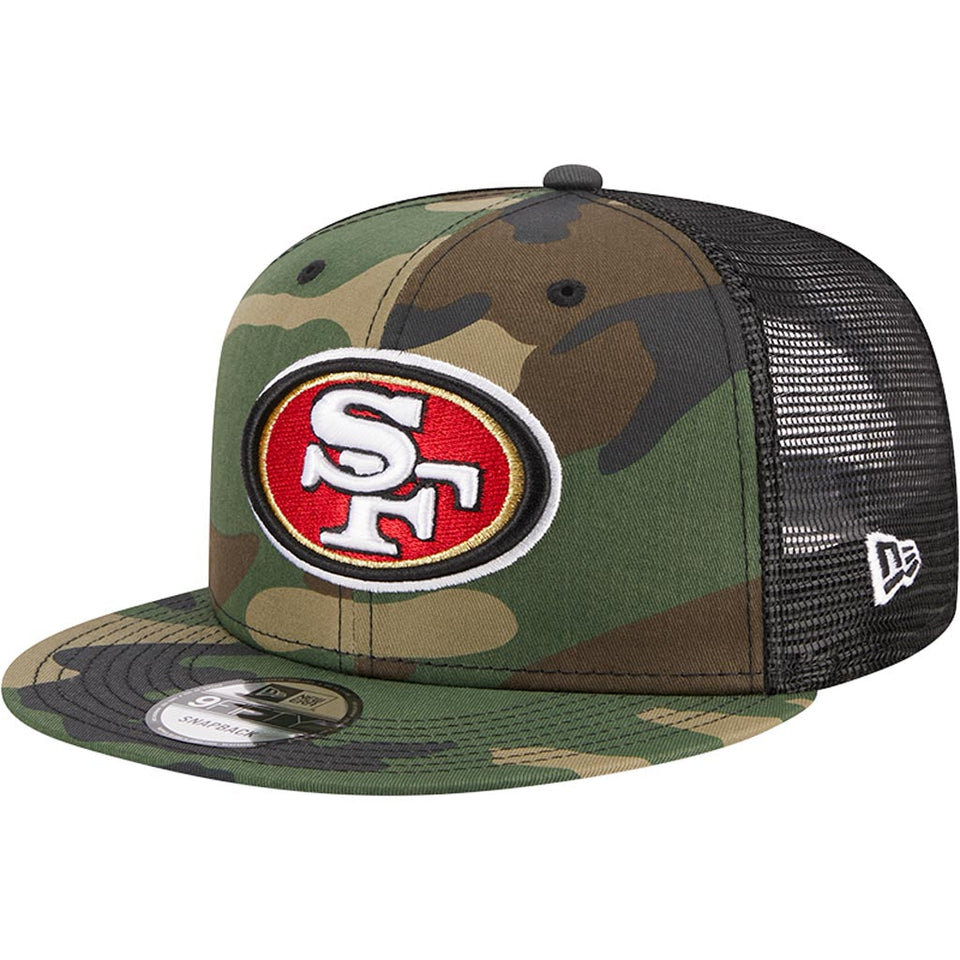 NFL San Francisco 49ers New Era Mesh Trucker 9FIFTY Snapback Hat - Camo