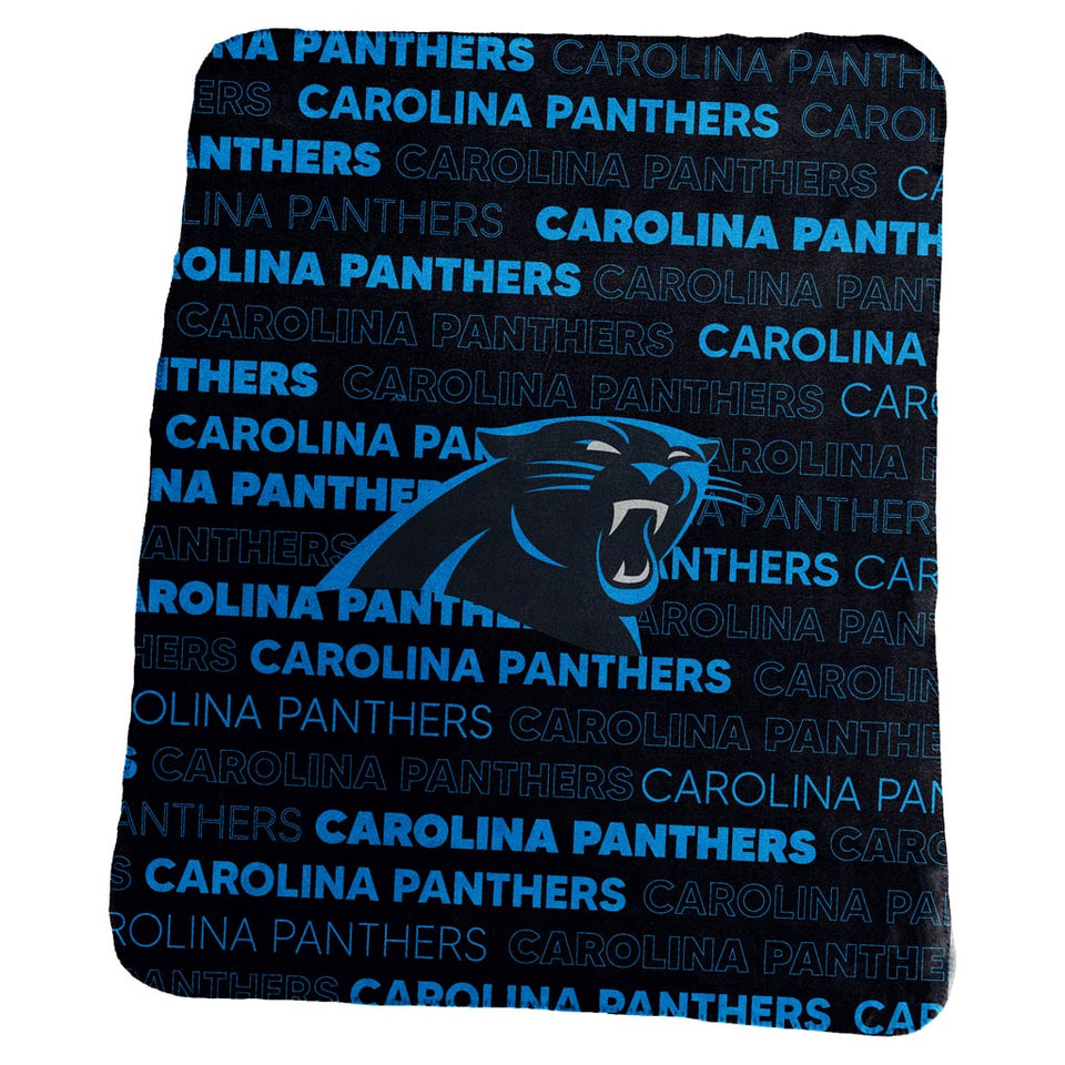NFL Carolina Panthers Logo Brands 50 x 60 Classic Fleece Blanket - Blue