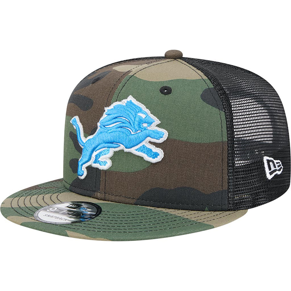 NFL Detroit Lions New Era Mesh Trucker 9FIFTY Snapback Hat - Camo