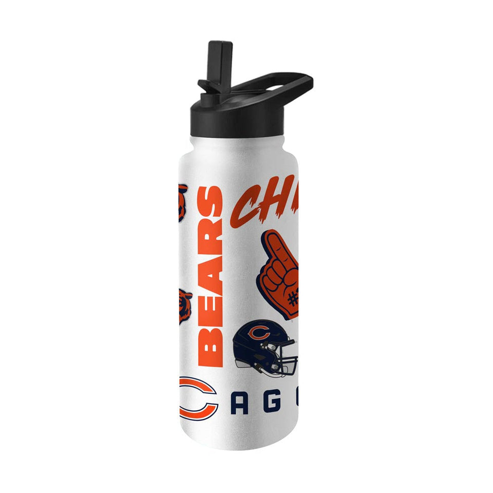NFL Chicago Bears Logo Brands 34oz Native Quencher Bottle - White