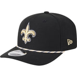 NFL New Orleans Saints New Era Multi Rope 9SEVENTY Stretch-Snapback Hat - Black