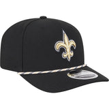NFL New Orleans Saints New Era Multi Rope 9SEVENTY Stretch-Snapback Hat - Black