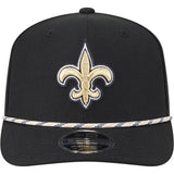 NFL New Orleans Saints New Era Multi Rope 9SEVENTY Stretch-Snapback Hat - Black