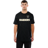 NFL Las Vegas Raiders New Era Pinstripe T-Shirt - Black