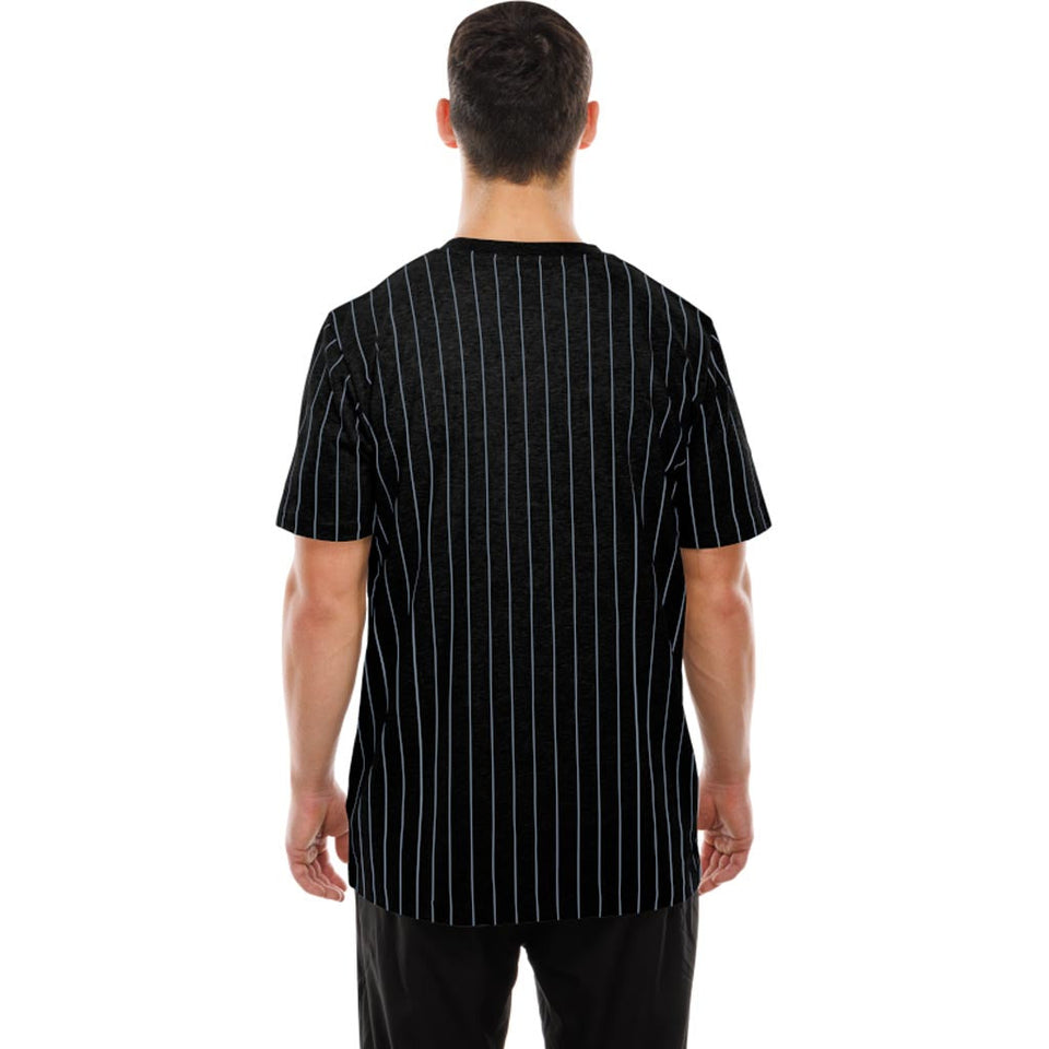 NFL Las Vegas Raiders New Era Pinstripe T-Shirt - Black