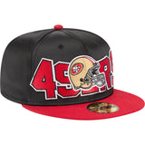 NFL San Francisco 49ers New Era Satin 59FIFTY Fitted Hat - Black